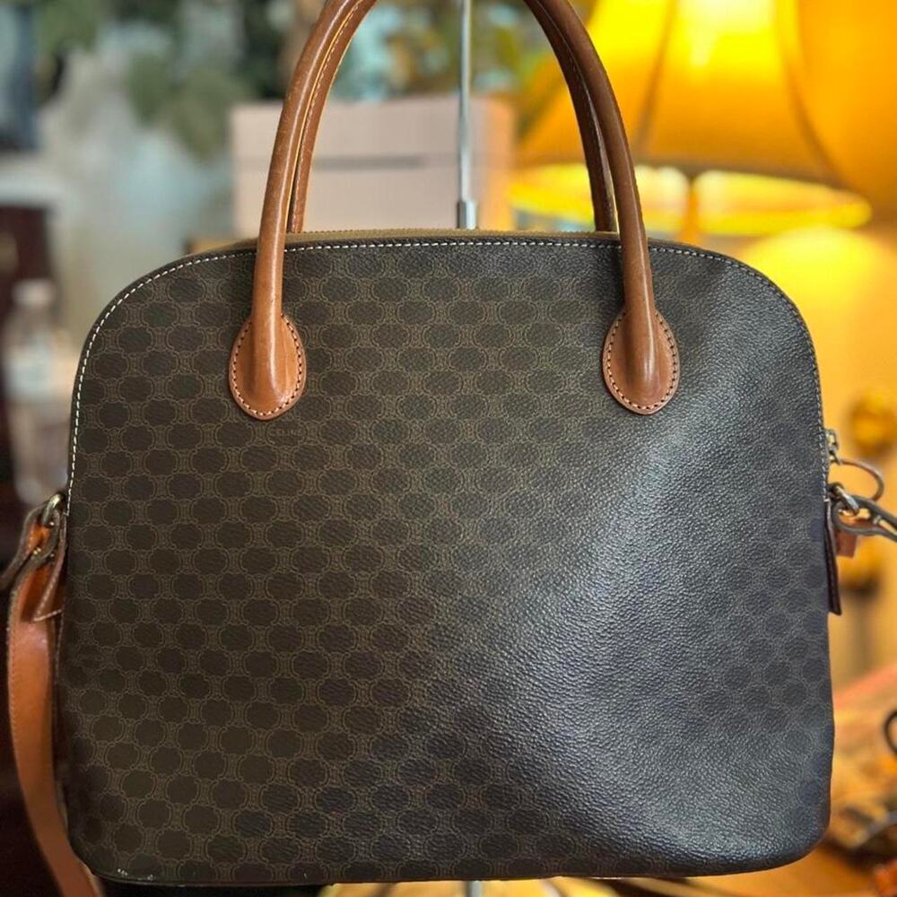 Vintage celine mcadam tote with